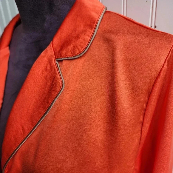 MINAA MONROE 2PC Orange Beige Button Shirt Pants Womens SET Lighweight XL - Picture 6 of 16